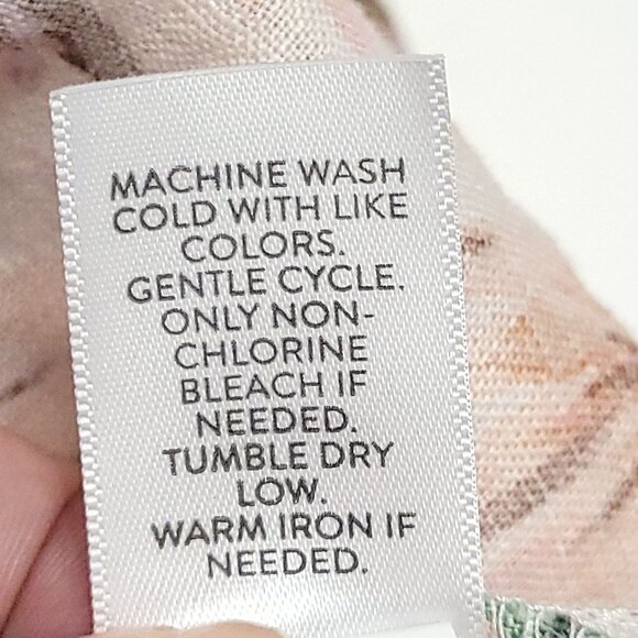 NWT J Jill Love Linen Women V-Neck Flounced Long Sleeve Tunic Size XL Palm Print - Picture 11 of 11